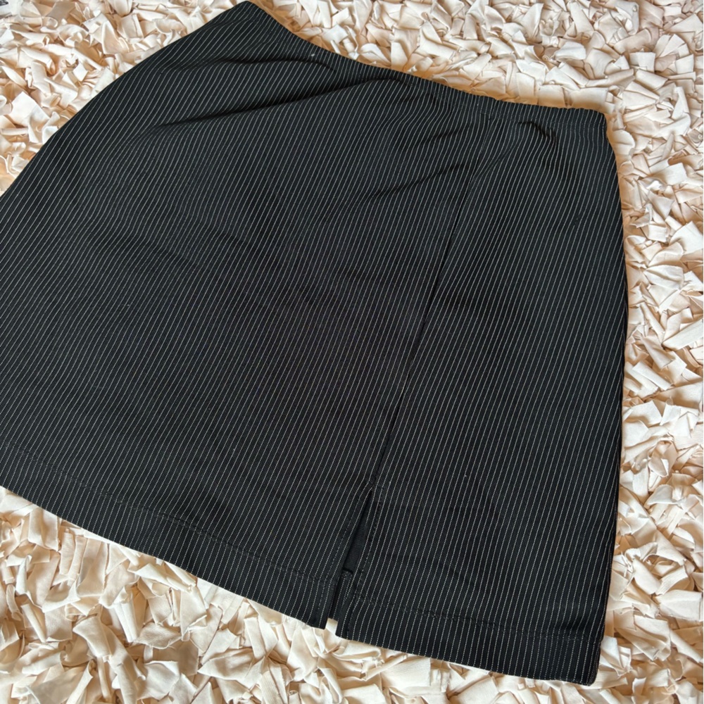 Black and White Pinstripe Pencil Skirt